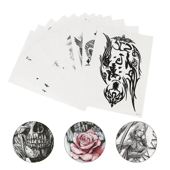 12 Листов 3D-наклеек, наклейки, временные татуировки, Съемные наклейки для тела, Водная трансферная печать